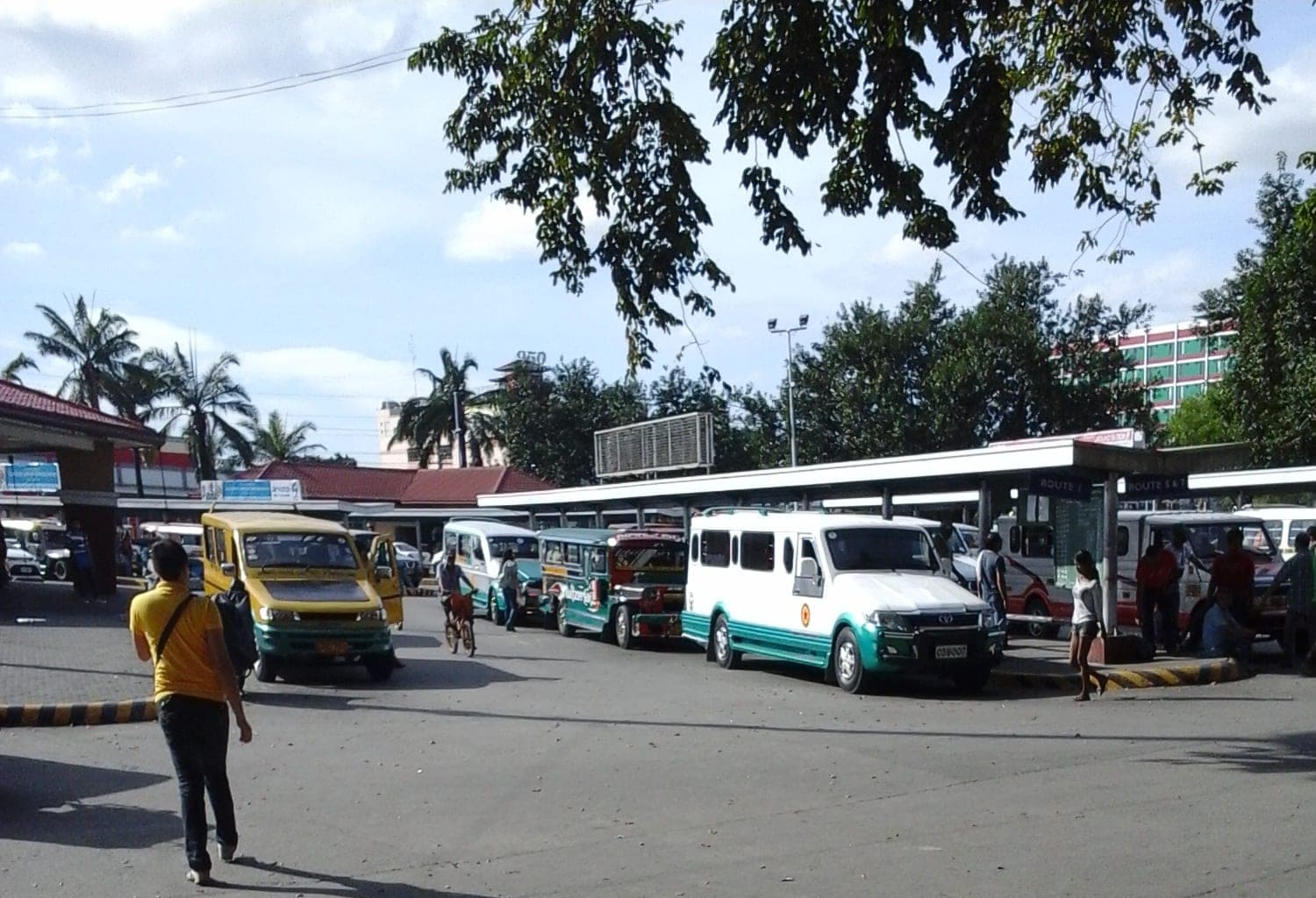 Jeepneys at a terminal in the Philippines