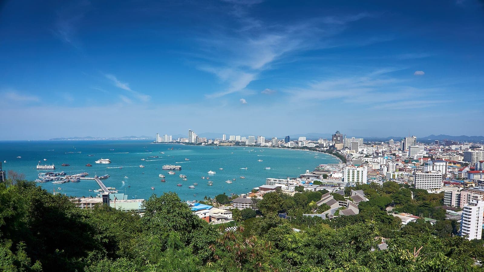 View over Pattaya Bay from the Pratumnak viewpoint